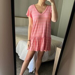 Fantastic Fawn Pink Striped Mini Dress